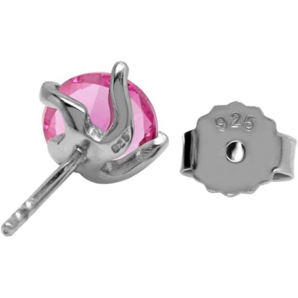 6MM Round Shape Birthstone Gemstones White Gold Plated or Yellow Gold Plated - Picture 3 of 5